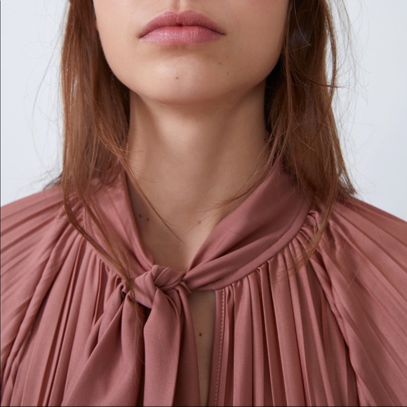 ZARA Pink Pleated Dress - Picture 3 of 8